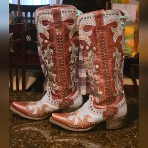 Double D Ranch Ammunition cowboy boots - Size 7